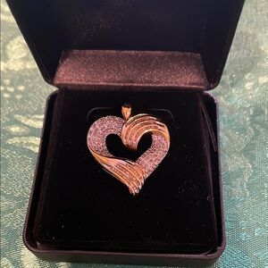 New::: Gold and diamond Heart Pendant